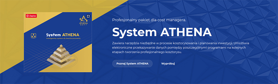 System Athena - zestaw programów do kosztorysowania: Norma PRO, Norma EXPERT, Miara PRO plus Buduj z Gow i INTERCENBUD